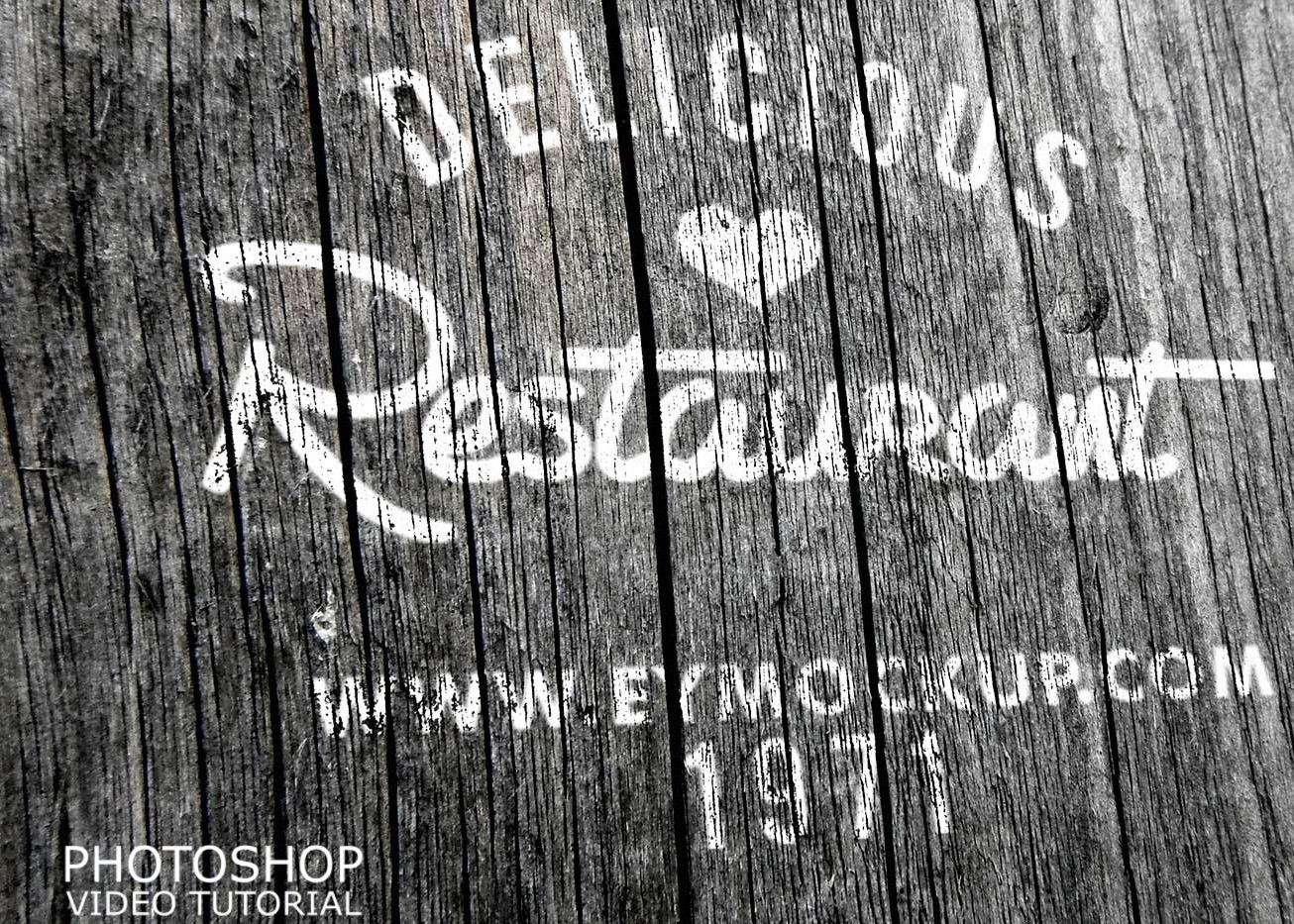 Logo Wooden Presentation Mockup