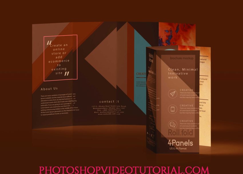 Free PSD Mockups 4 TriFold Brochure Presentation