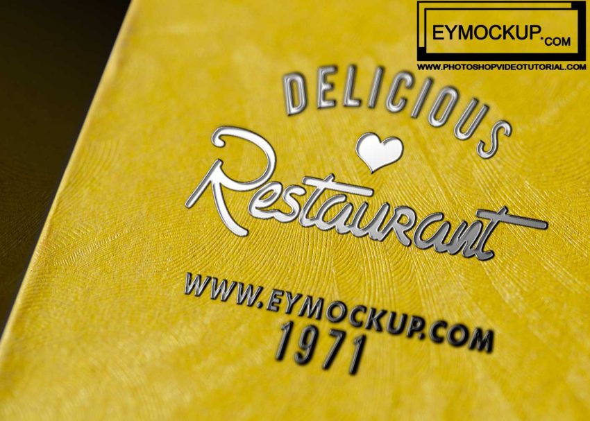yellow embross mockup