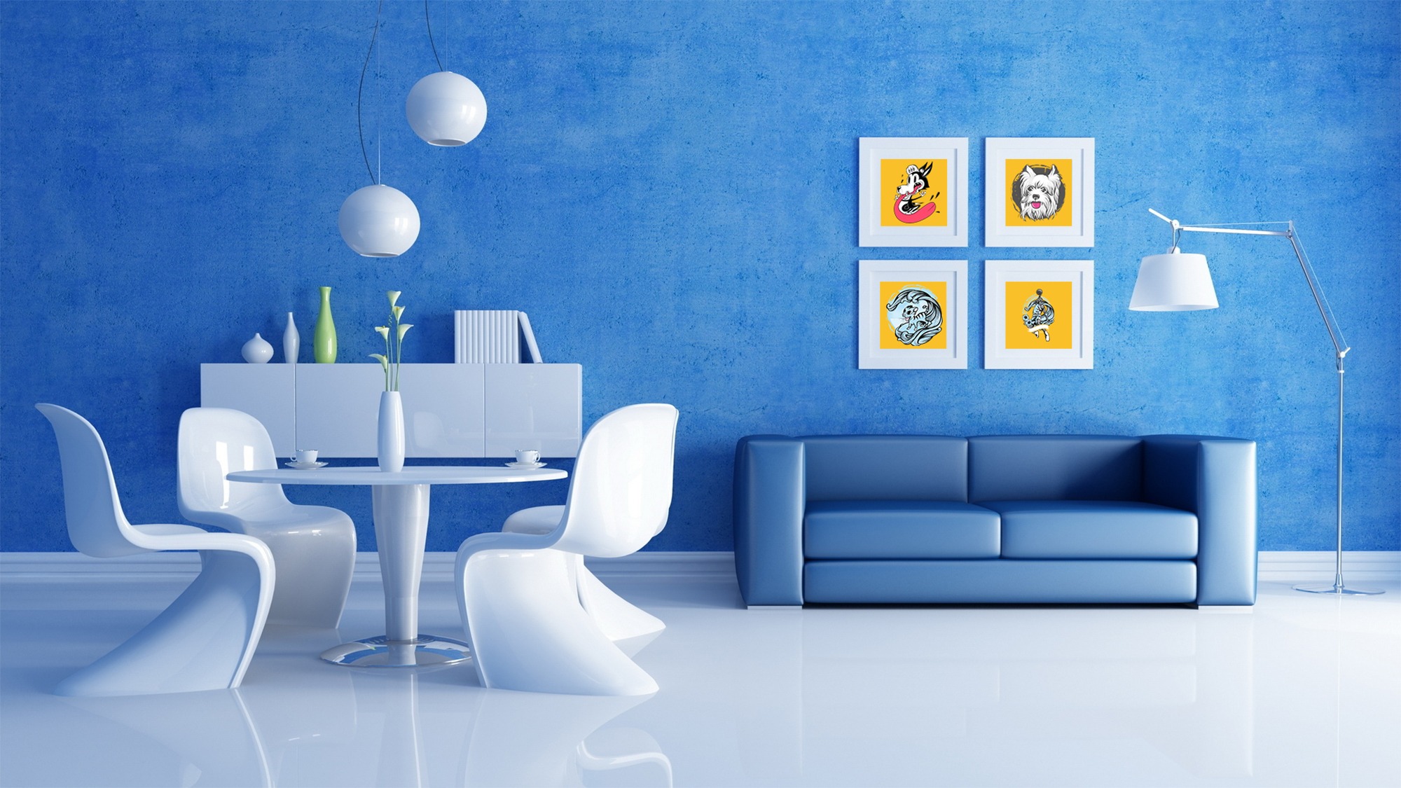 Wall posters mockup