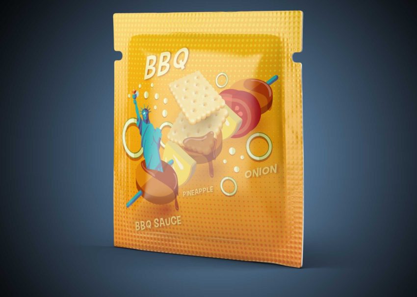 Free PSD Mockups 2 Squares Sachet Mockup