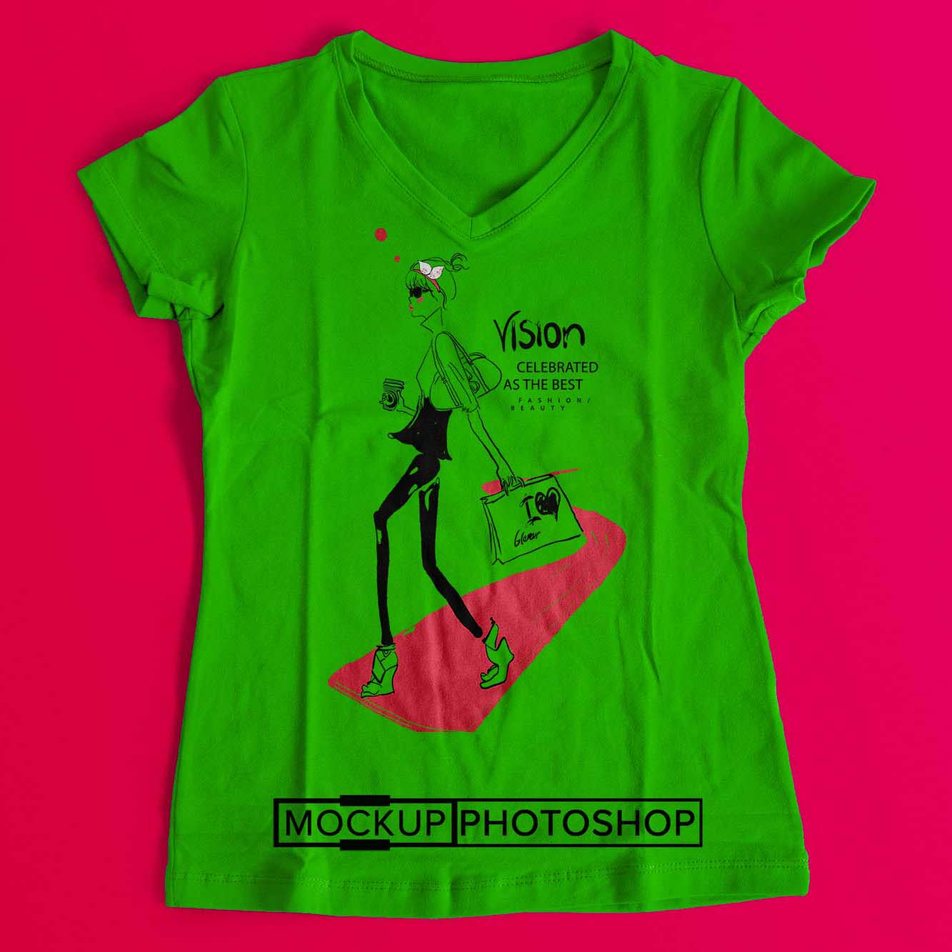 Stylish Women T-Shirt Mockups Collection 1 Women T-Shirt Mockup Collection