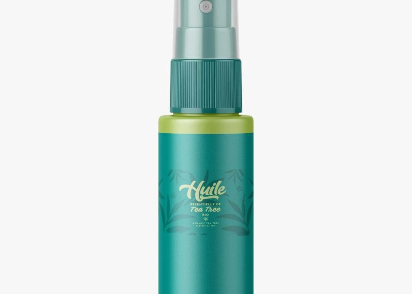 Spray bottle Label PSD Mockup