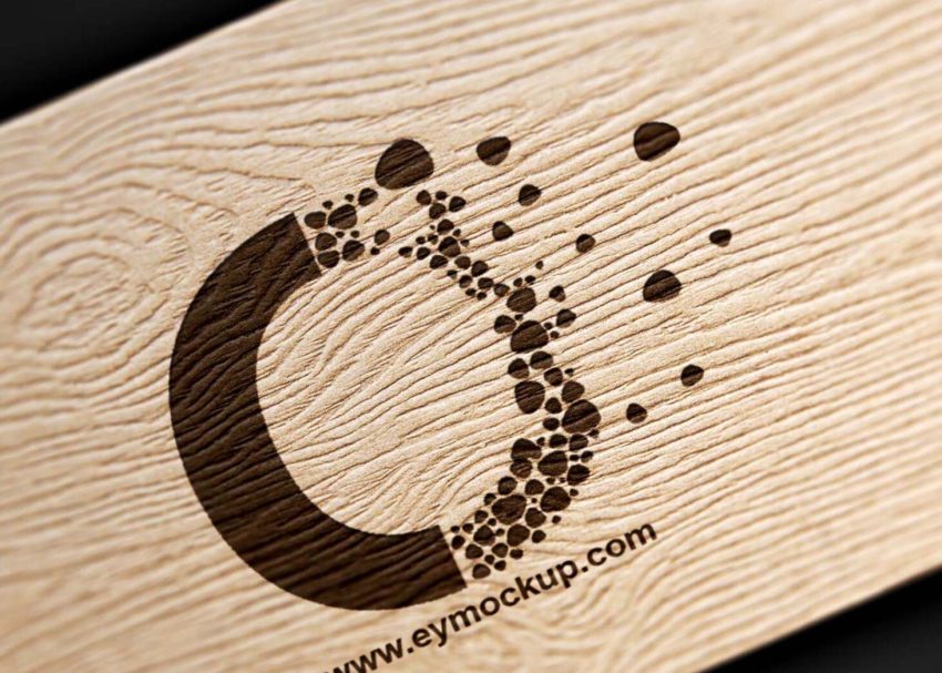 Free PSD Mockups 4 Wood Craft Logo Mockup PSD