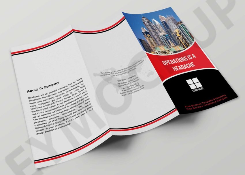 Free PSD Mockups 5 Program Tri-Fold Brochure