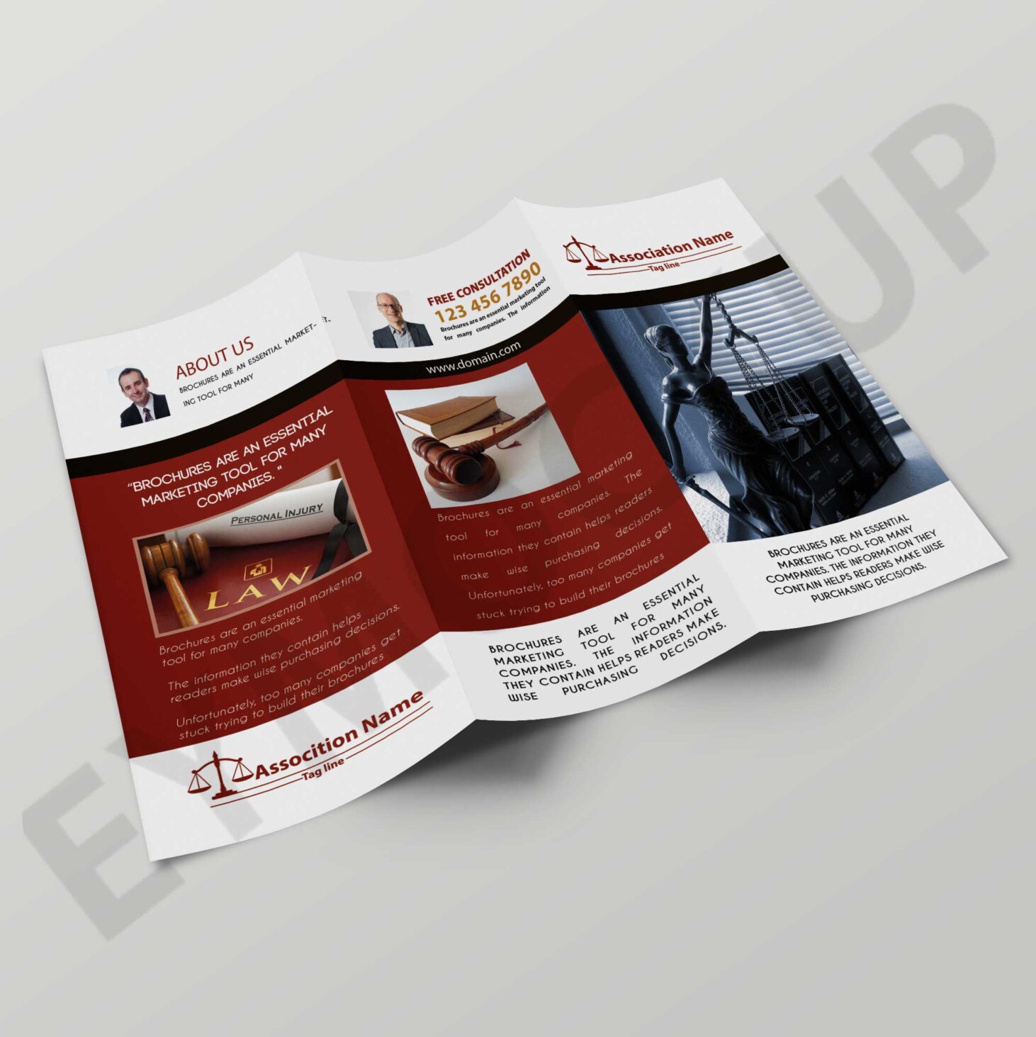 Free Tri-Fold Brochure Mockup Download 1 Law Form Tri-Fold Brochure