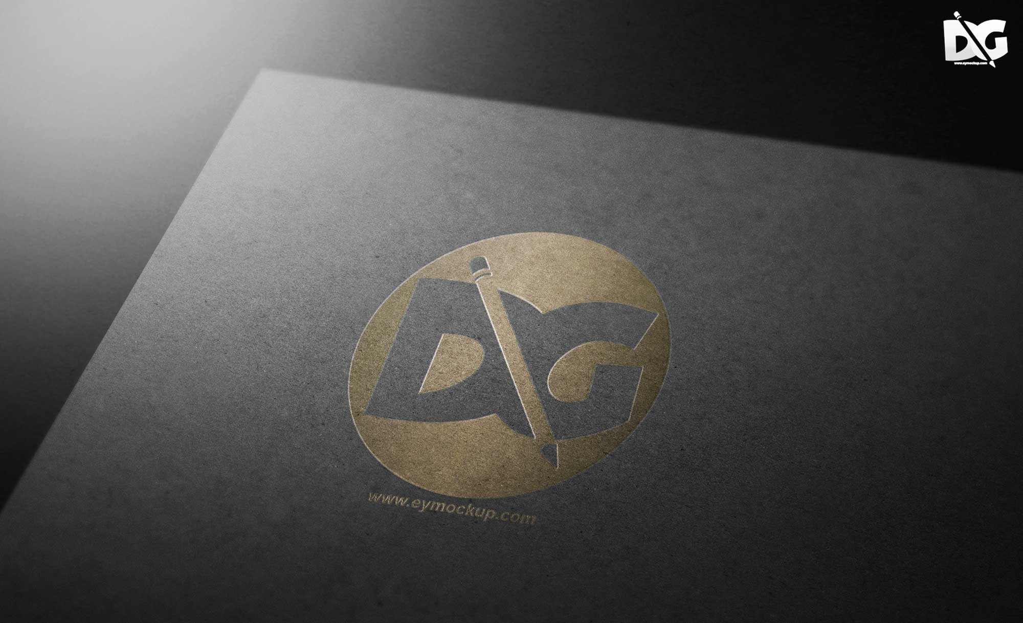 Elegant Black Paper Gold Mockup 19 Gold Logo Mockup