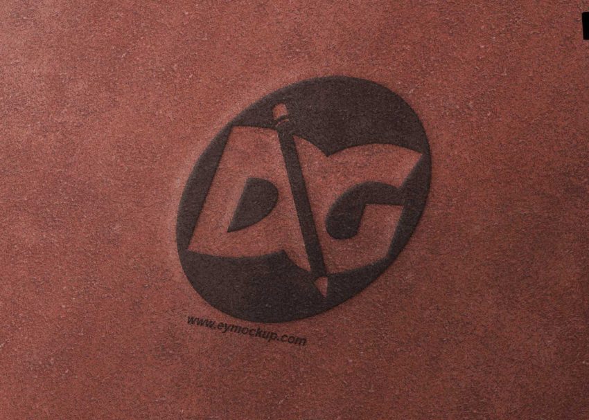 Free PSD Mockups 1 Brown 3D Logo