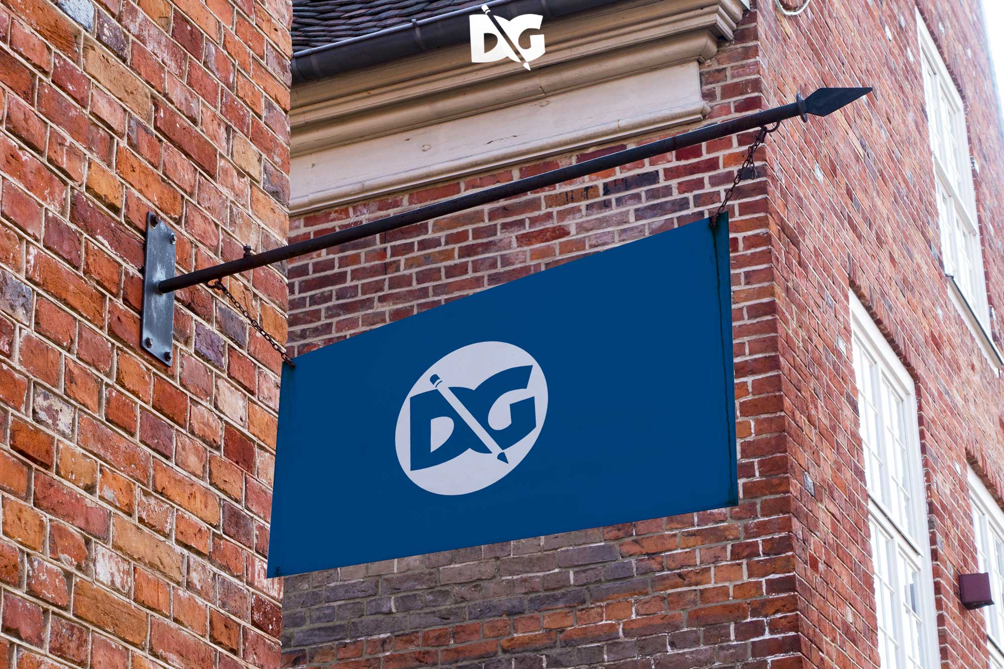 Free Brick Wall Banner Mockup 8 Banner Logo Mockup