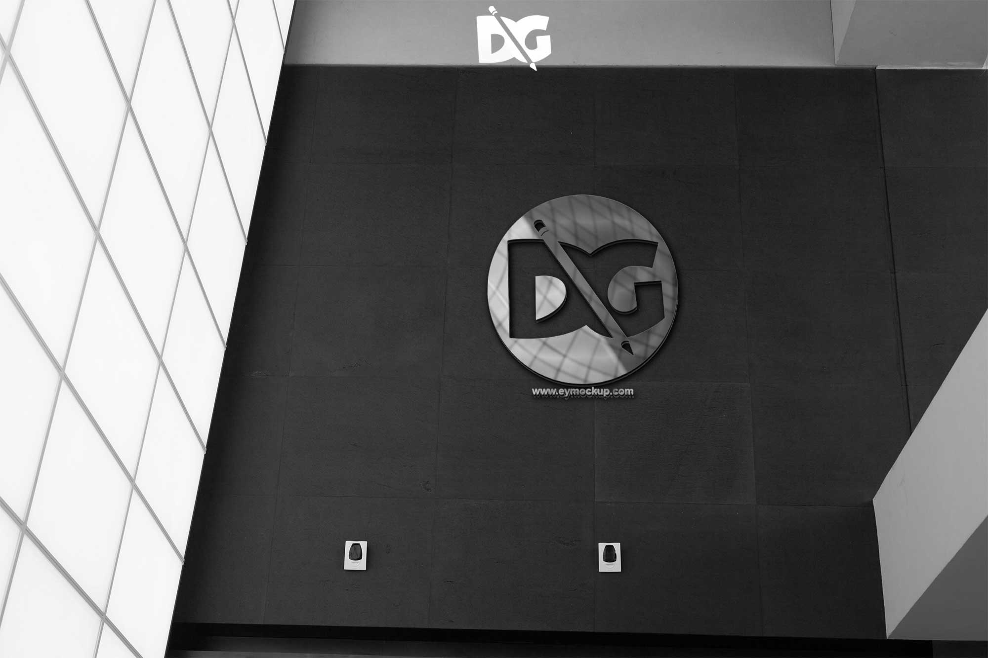 Free Company Wall Logo Mockup Download 1 Wall Logo Mockup