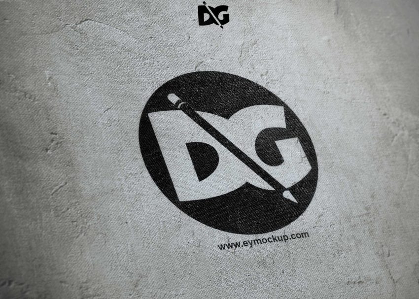 Free PSD Mockups 1 Wall Logo Mockup