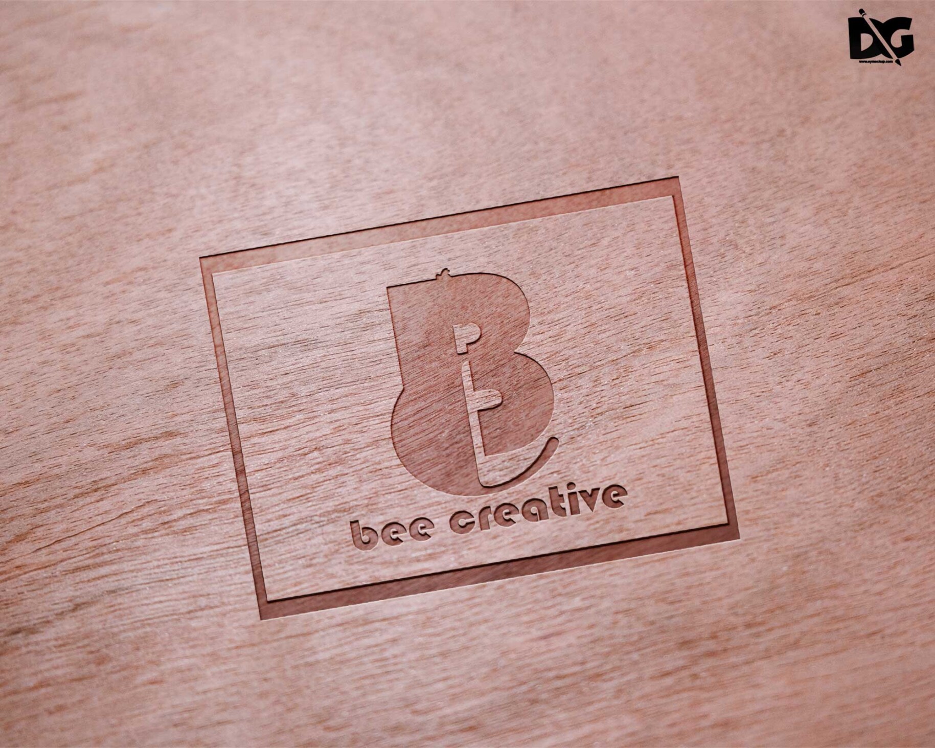 Elegant Wood Logo PSD Mockup 1 PSD Logo Mockup