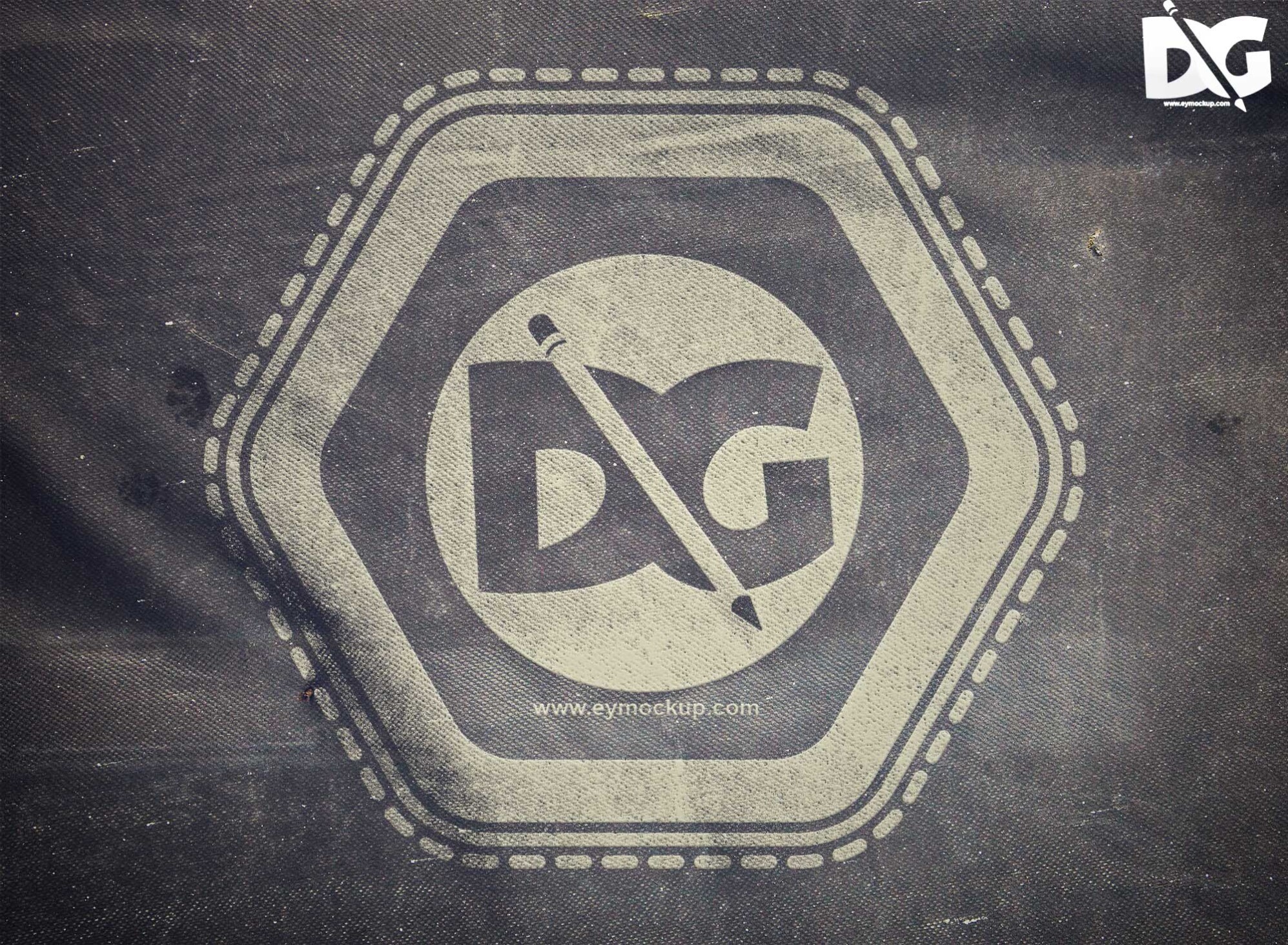 Free Logo Mockup with Fabric Wrinkles 14 Logo Presentation Mockup