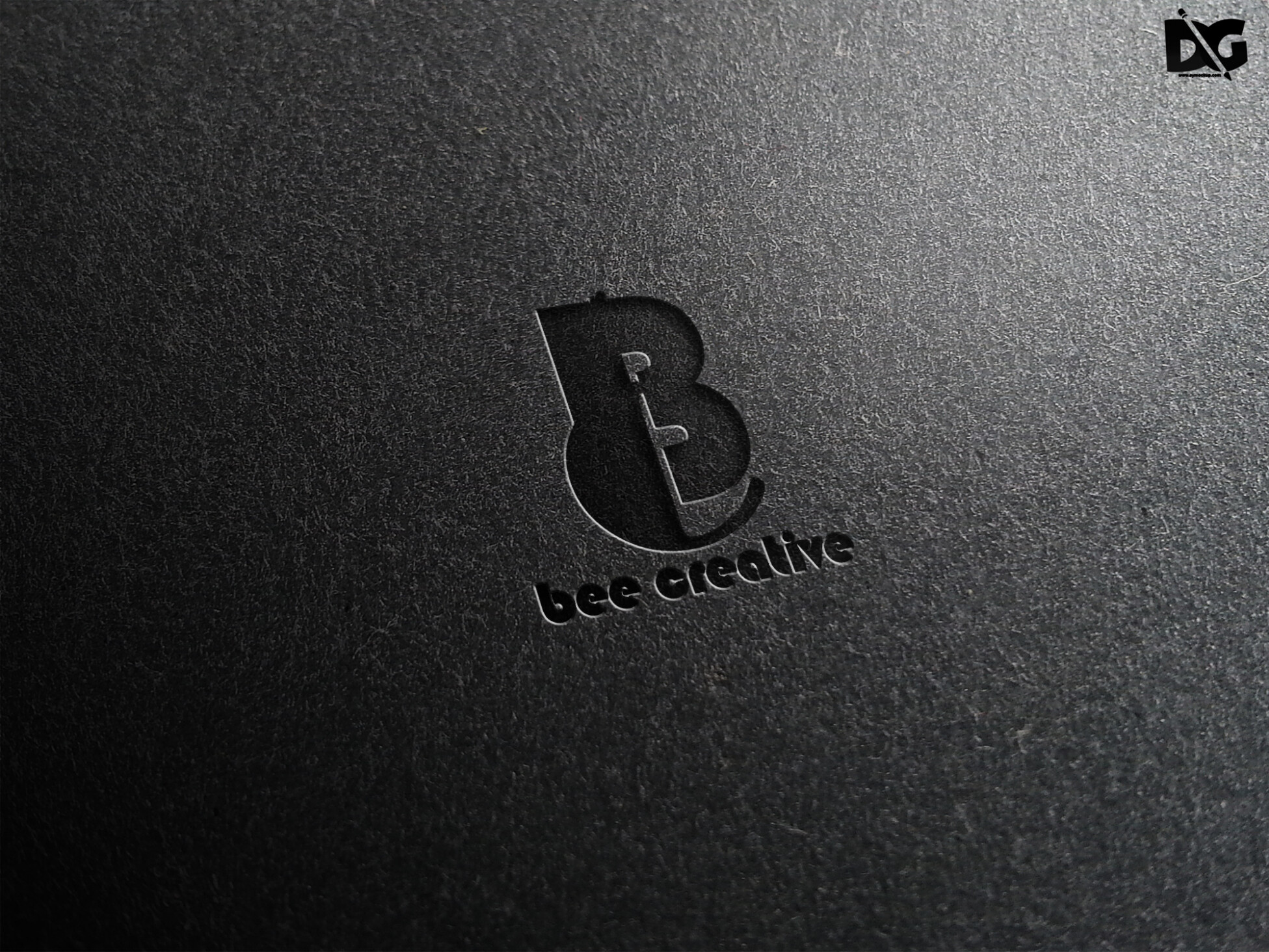 free black emboss logo mock up 1