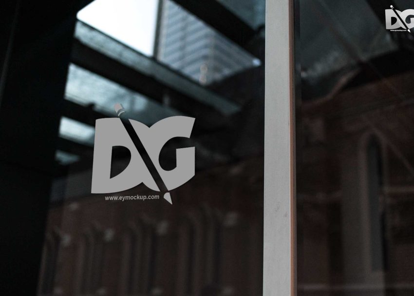 Free PSD Mockups 8 Glass Sign