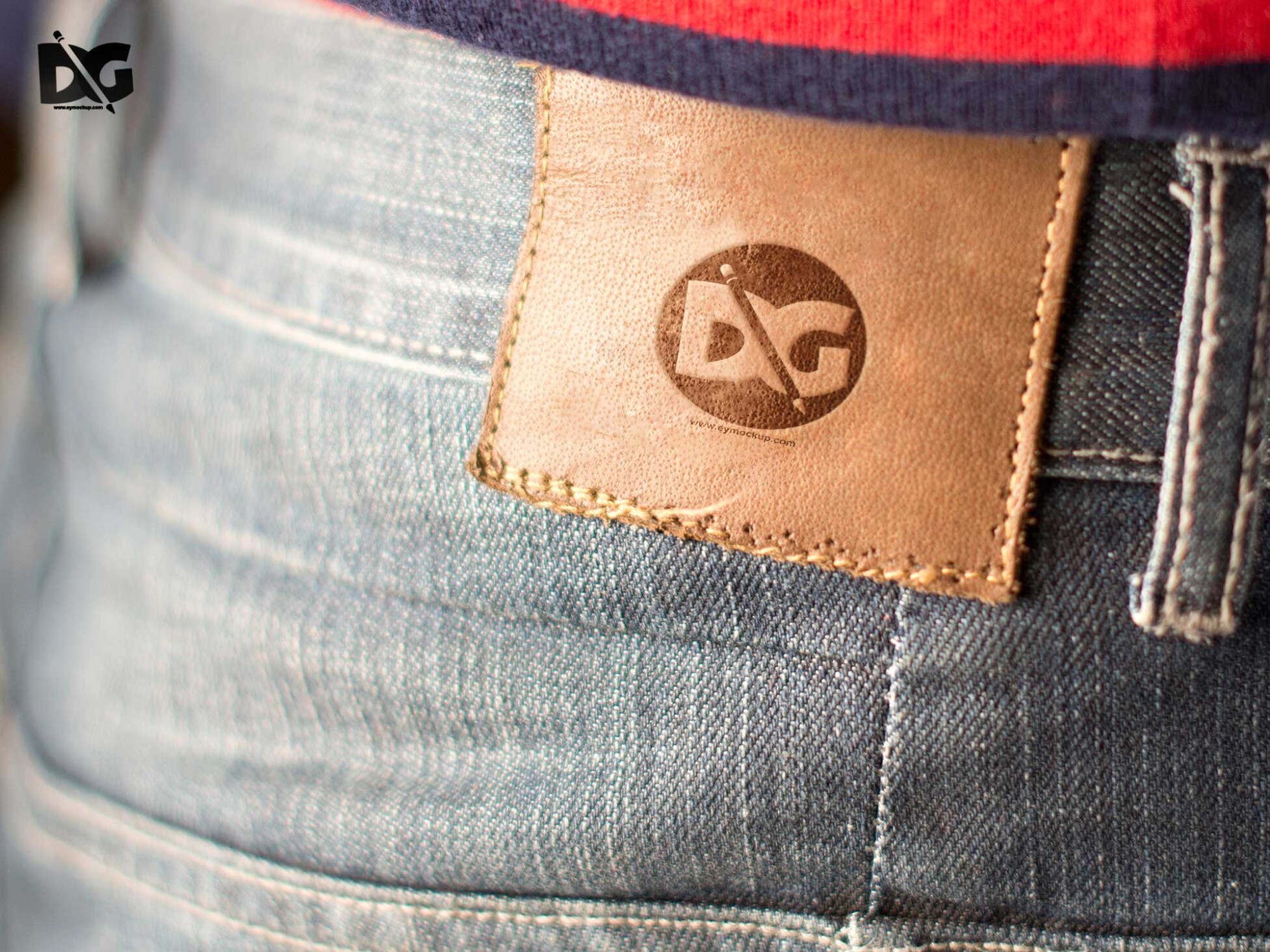 Stylish Jeans Leather Logo Mockup 12 Jeans Leather Logo