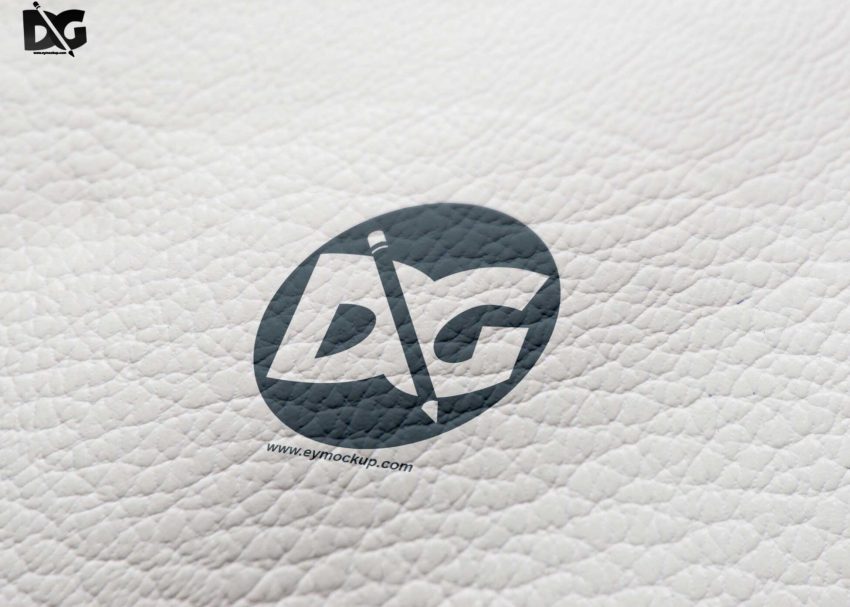 Cover Leather Logo Mockup