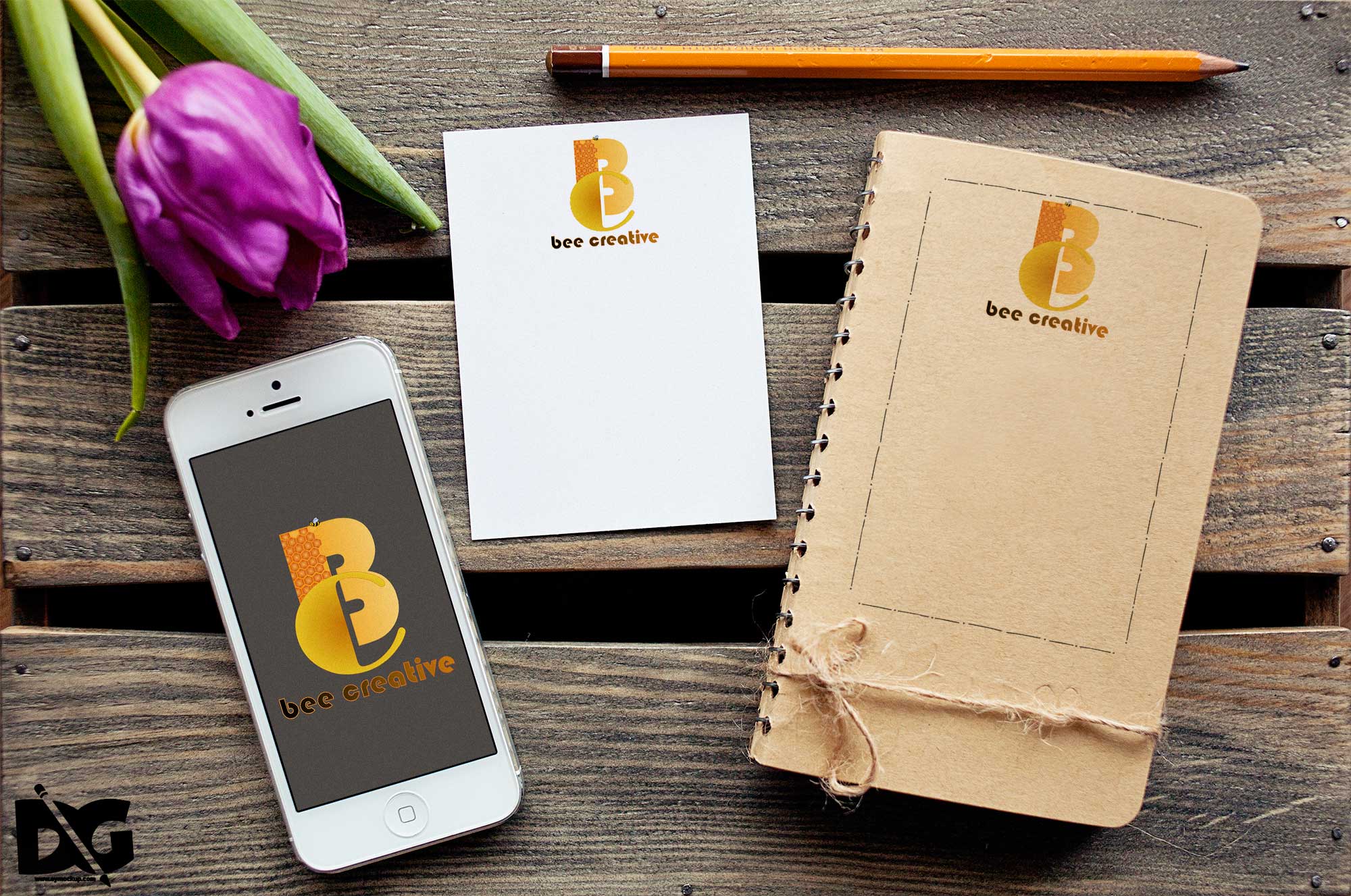 Free iPhone Logo PSD Mockups Download 5 Pencil Logo PSD