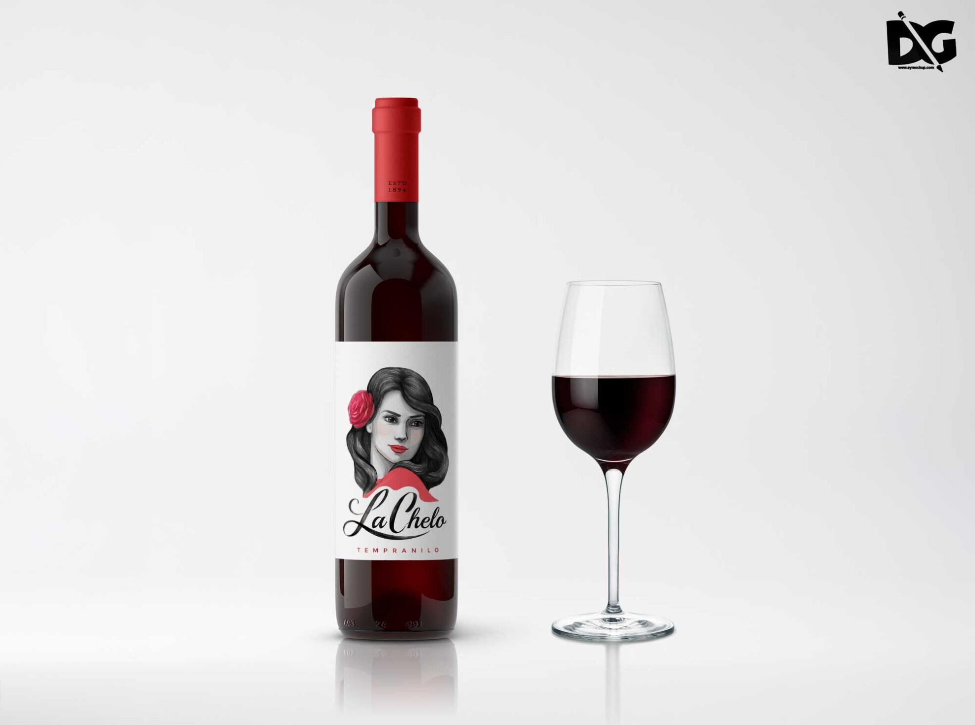 Free Charm Bottle Label Mockup 11 Label PSD Mockup