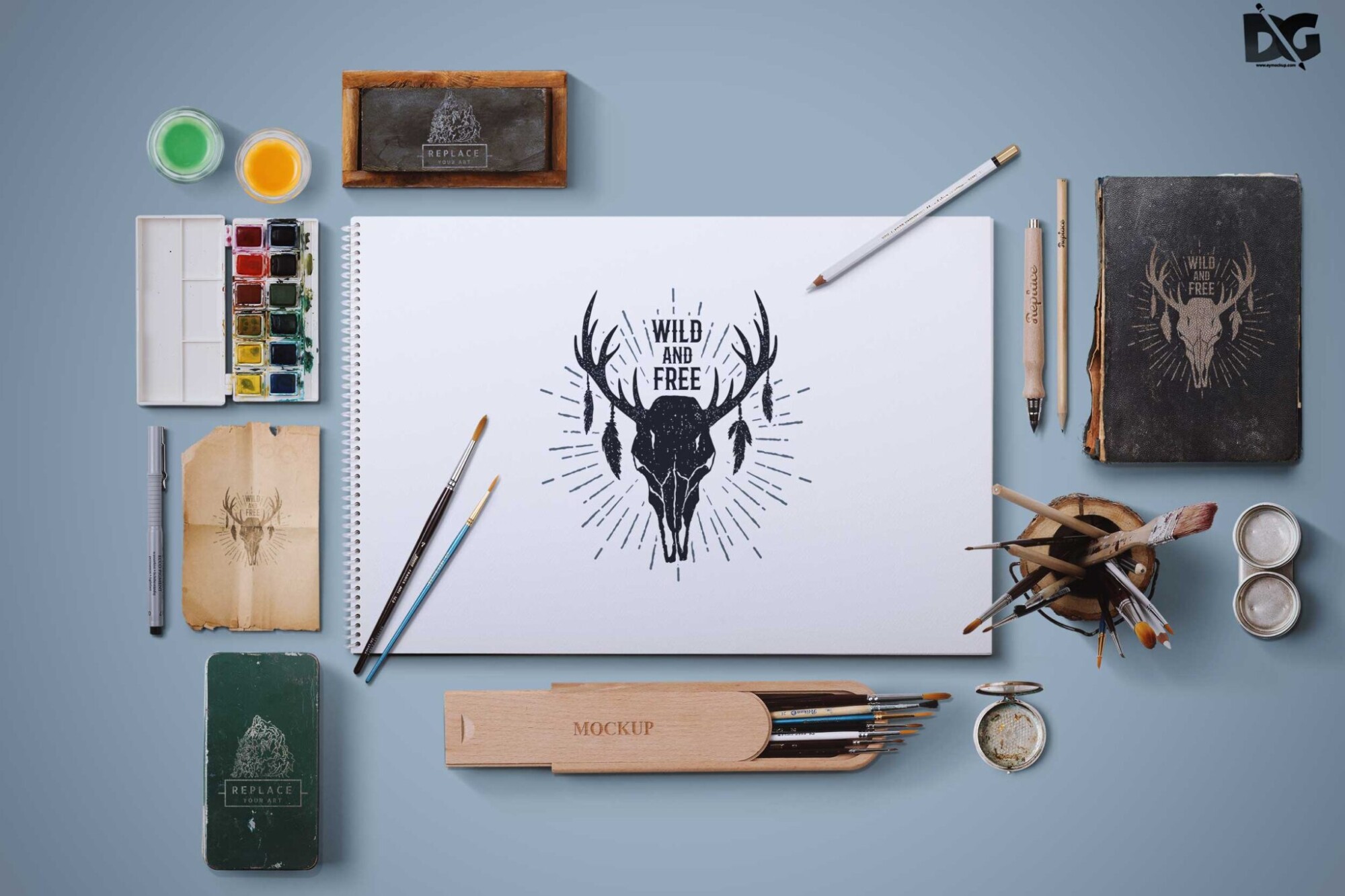 Free Artwork Mock-up Scene Download 8 Presentation Scene Mock-up