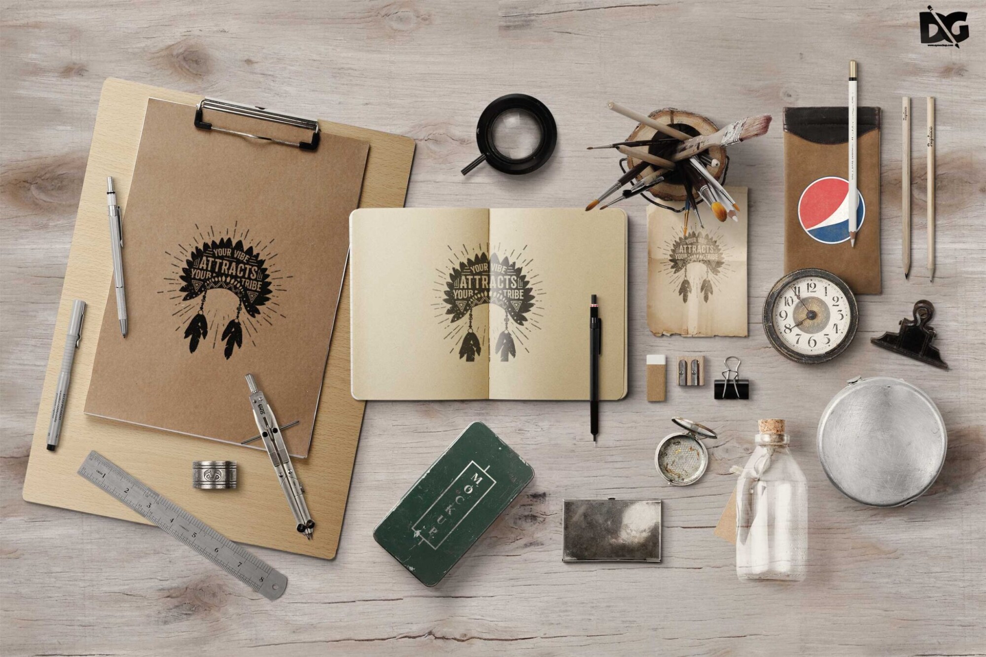 Download Free Artwork Mockup Scene 12 Presentation Scene Mockup