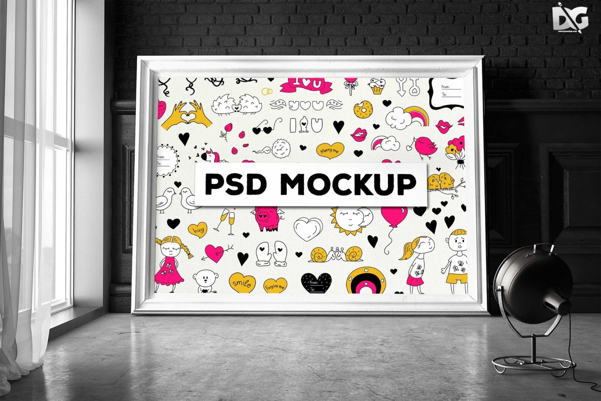 Free Big Frame Poster Mockup Download 48 Frame Poster Mockup