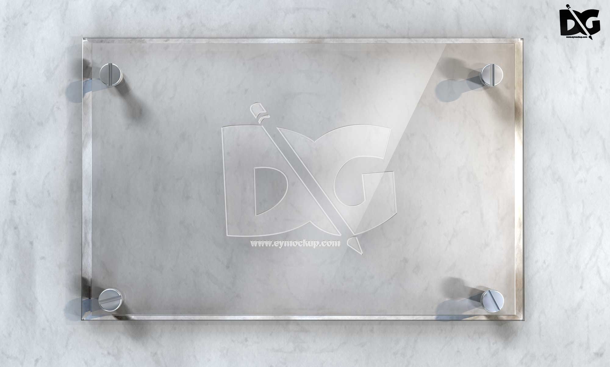 Glass Sign Mockup