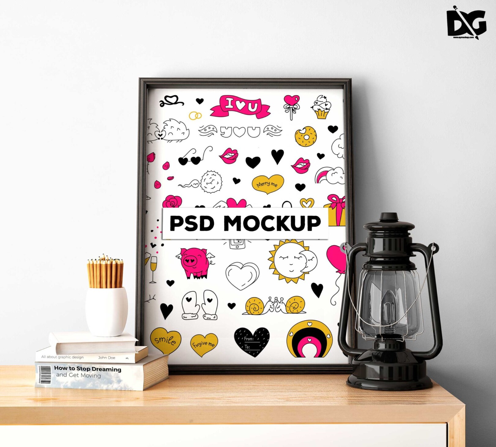 Download Free Poster Lamp Mockups 1 Lamp PSD Mockups