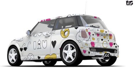 Free Mini Car PSD Body Design Mock-up