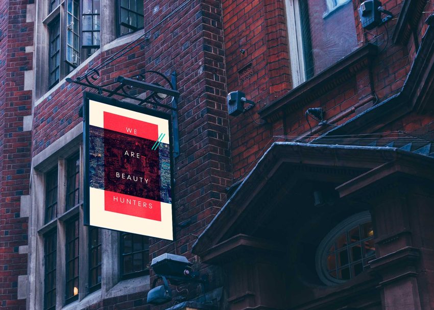 Free PSD Mockups 5 Wall Sign Mockup.