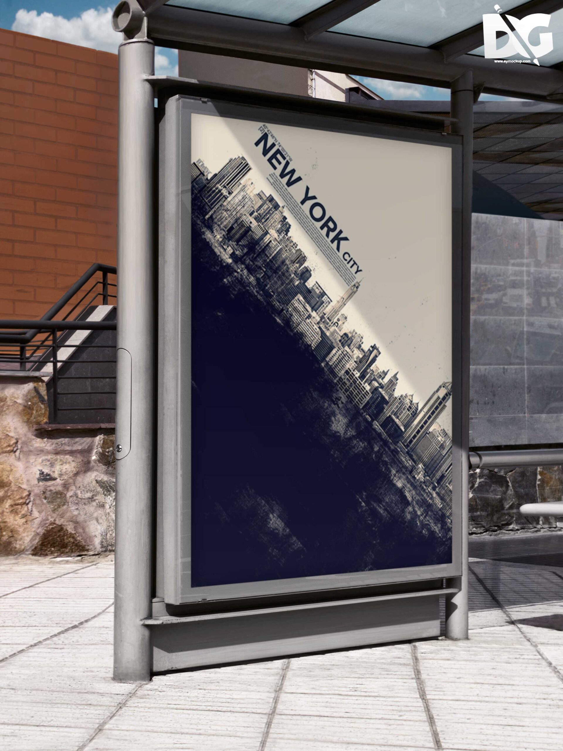 Free Billboard Bus Stand Mockup Download 2 Free Billboard Bus Stand Mockup