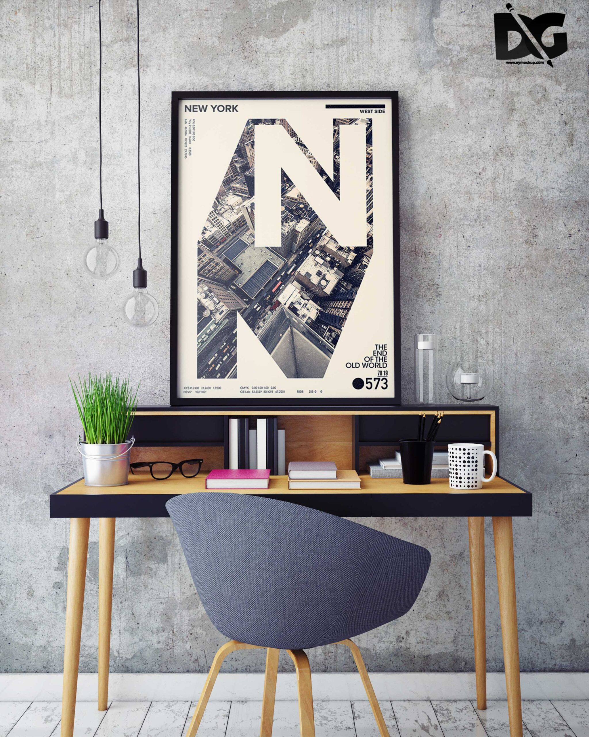 Free Grey Wall Poster Mockup Download 15 Artwork Design Mockup