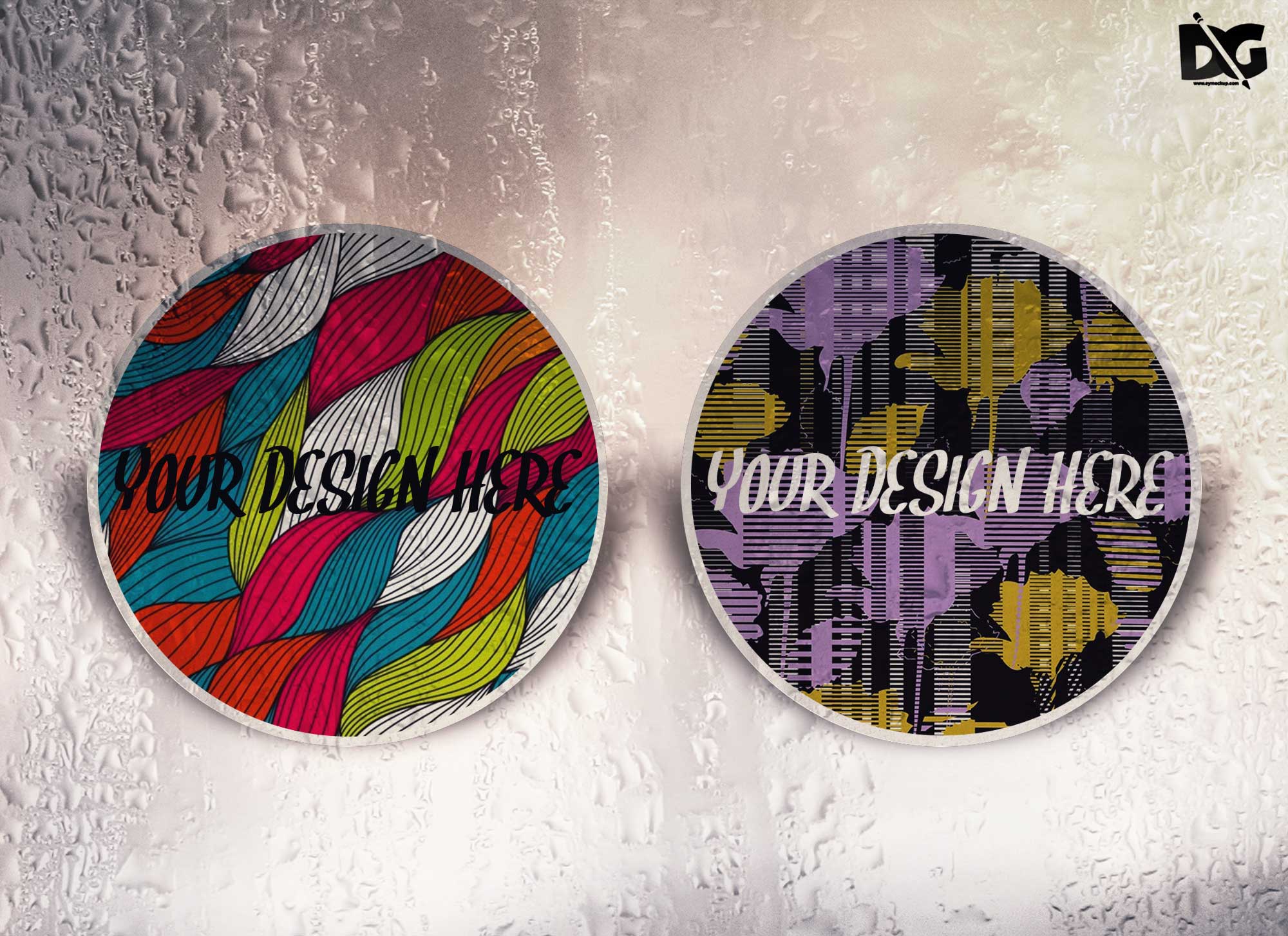 Free Colorful Coaster Mockup Download 1 Coaster Mockup