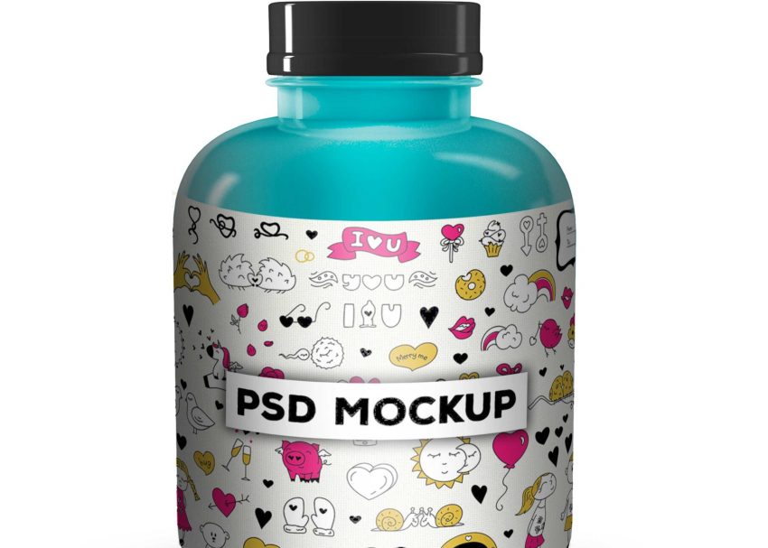 Free PSD Mockups 8 Bottle PSD Mockup