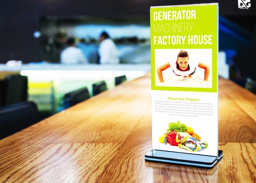 Free PSD Mockups 4 RackCard Stand Mockup