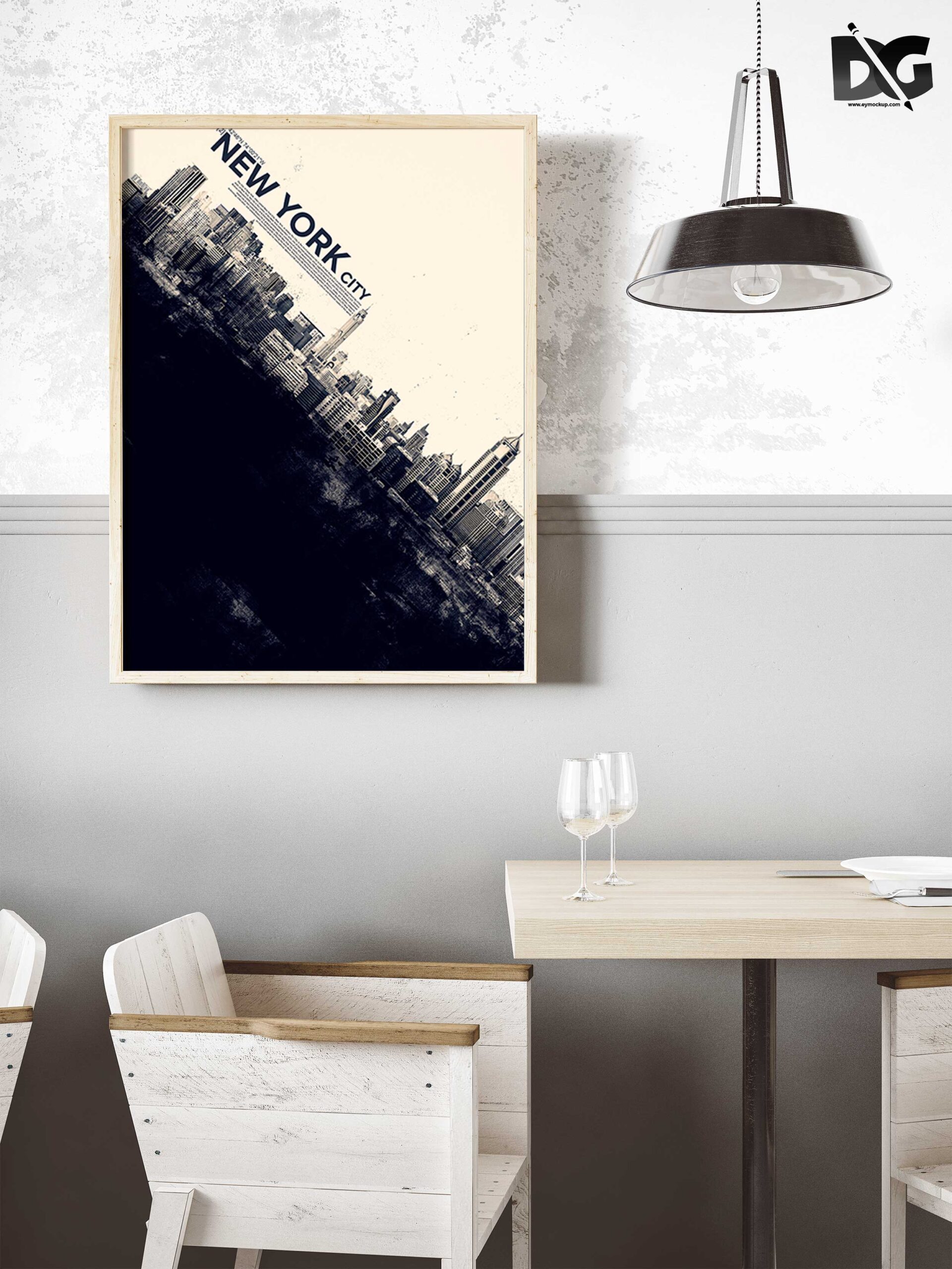 Free PSD Poster Mockup for Walls 1 Free Room Walls PSD Poster artwork Mockup