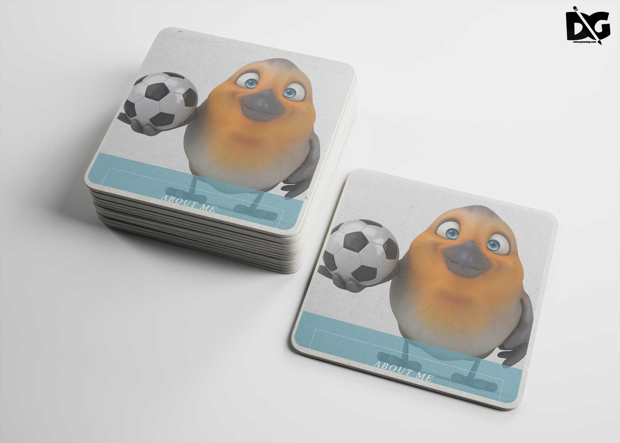 Stylish Free Square Coasters Mock-ups 1 Square Coasters Mock-ups