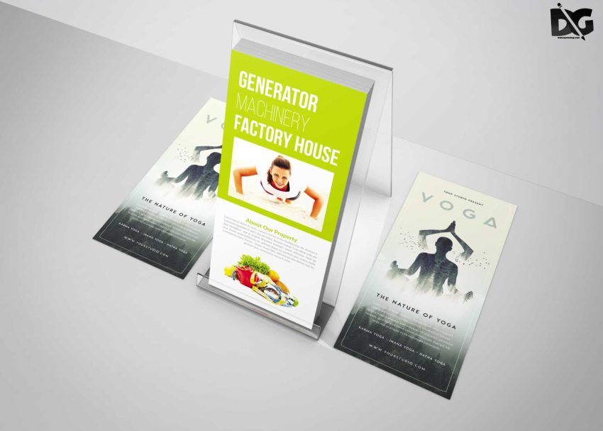 Free PSD Mockups 6 Table RackCard Mockup
