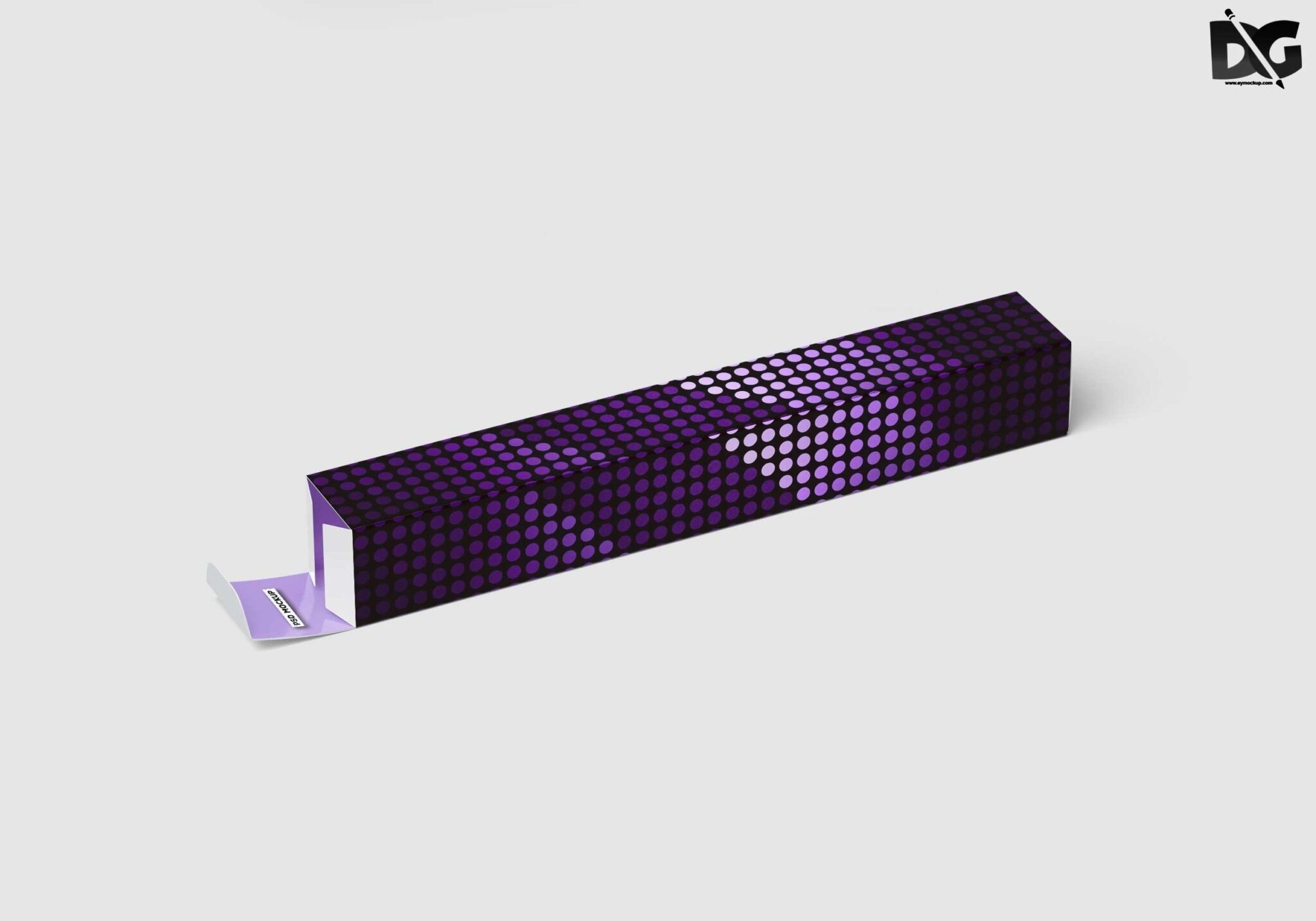 Free Tilt Foil Box Mockup