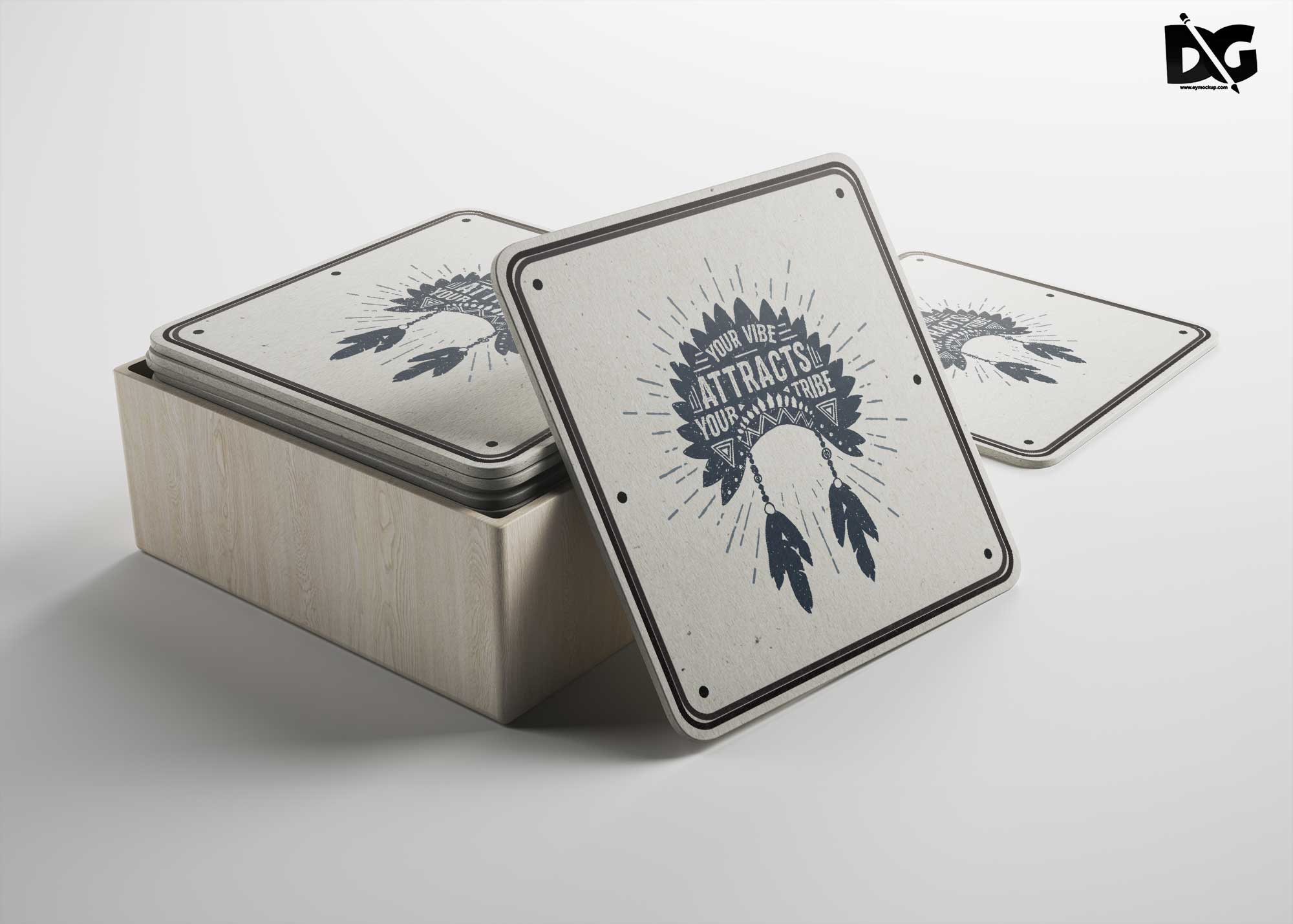 PSD Coasters Mockups