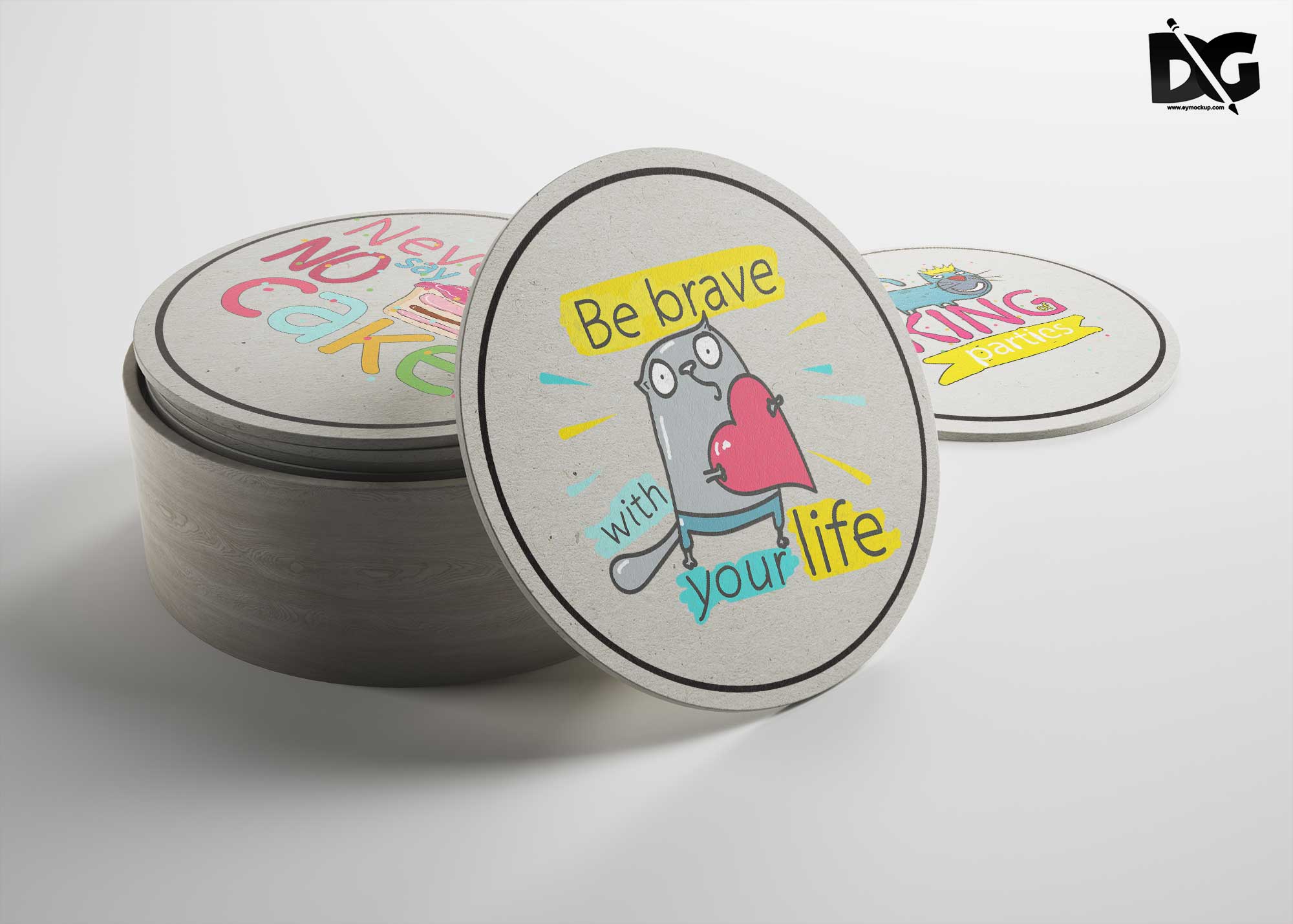 Free Drink Coaster Mockup