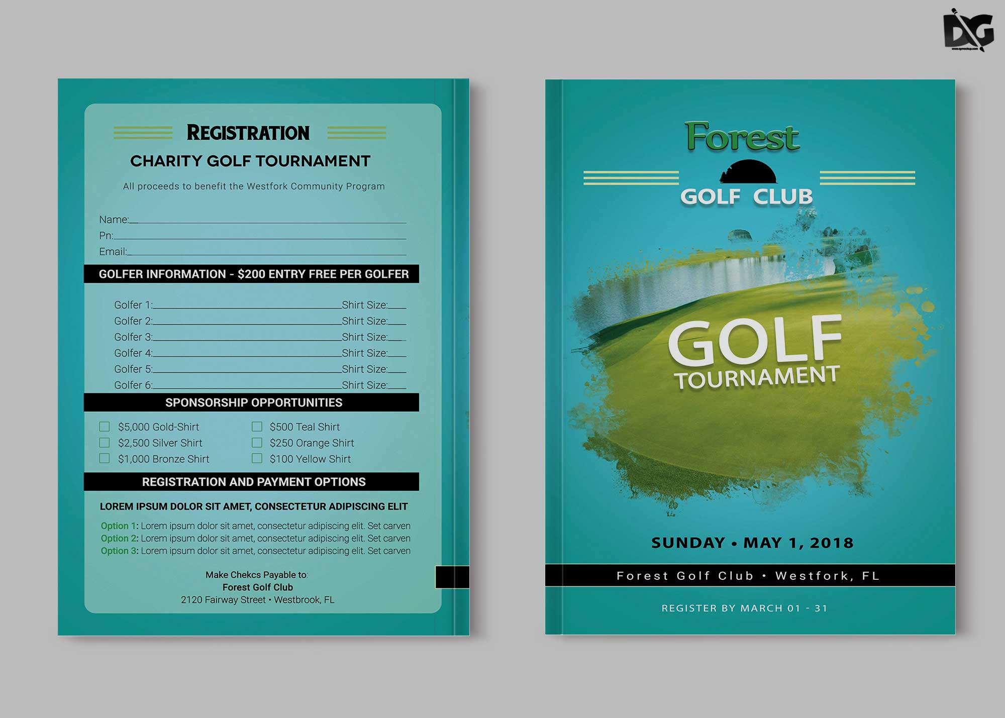 Free Golf Club Charity A4 Brochure Template