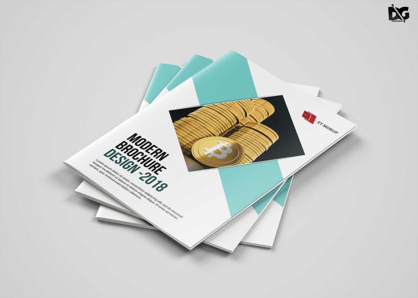 Free PSD Mockups 5 Free Download Business Bi-Fold Brochure Template