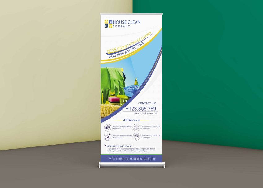 Free PSD Mockups 7 Free Cleaning Company Roll up Banner Template