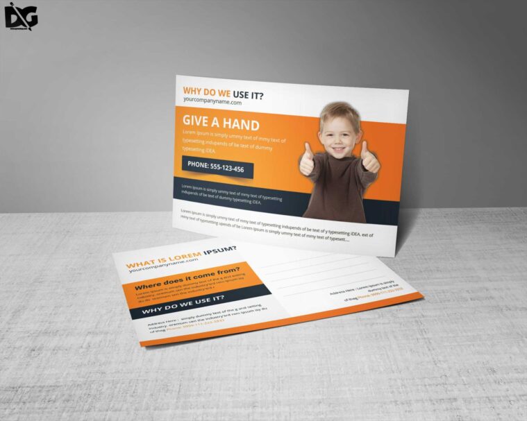 Free Download Child Charity Premium Post Card Template