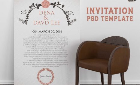 Free Download Engagement Invitation PSD Template