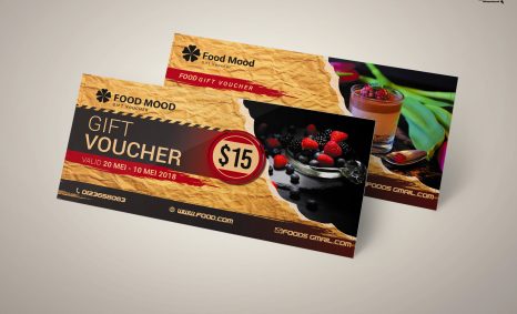 Free Download Food Mood PSD Gift Card Template