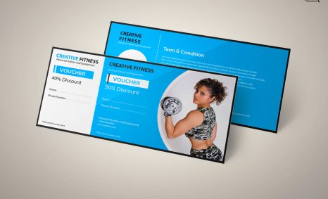 Free Download Gym PSD Gift Card Template