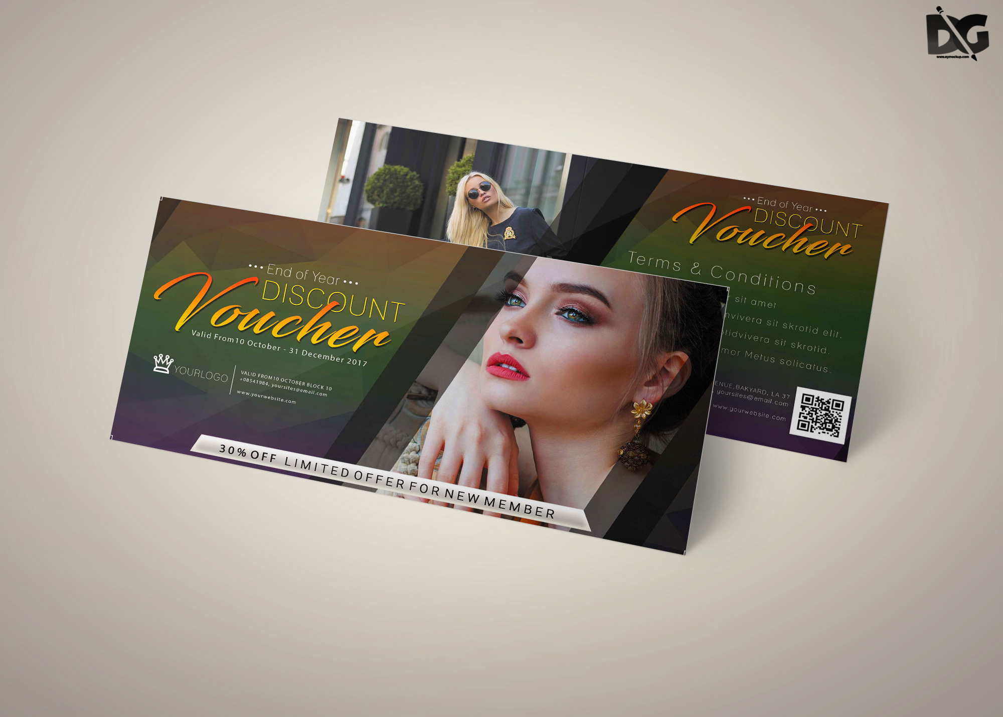 Free Download Photoshoot Gift Card PSD Template
