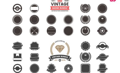Free Download Vintage Round Badge Collection